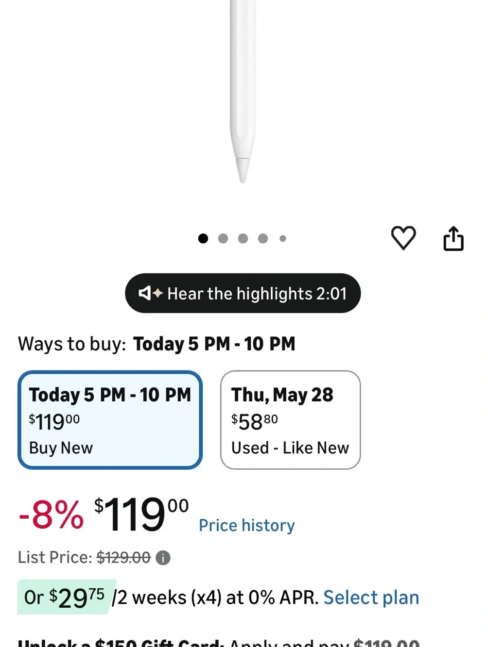 Apple Pencil Pro White